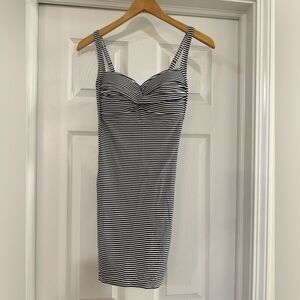 Bond-Eye Navy and White Swim Coverup Dress